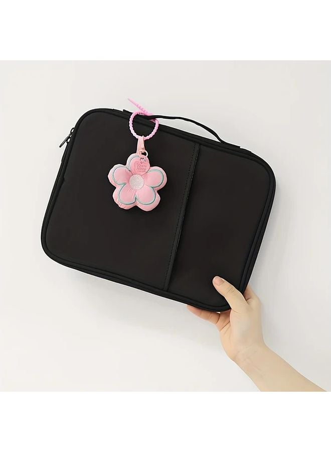 Black 9 11 Inch Floral Tablet Case Shockproof Large Capacity Anti Drop Portable Handle - Image 4